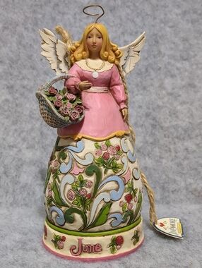 Jim Shore June Birthday Angel Heartwood Creekby enesco NWT